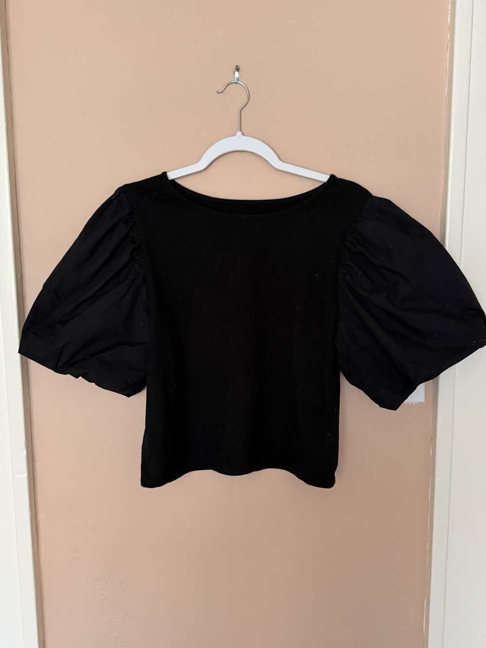a new day Black Puff Sleeve Top